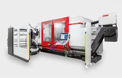 Workpiece loading with 6-axis robot on TILTENTA 9.